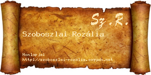 Szoboszlai Rozália névjegykártya