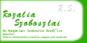 rozalia szoboszlai business card